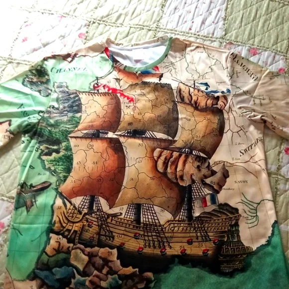 Men's 2XL Vintage Ship Shirt - Picture 5 of 6